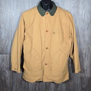 L.L. Bean Field Coat Canvas Hunting Jacket Tall Large Tall Tan Primaloft Flannel